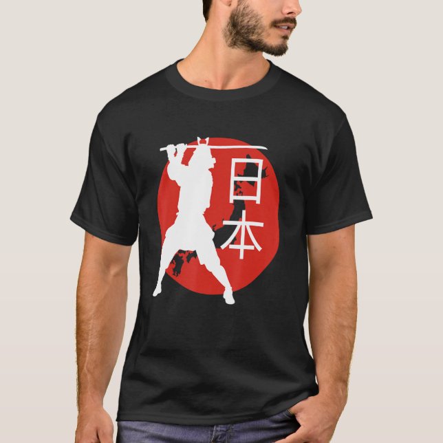 Camiseta Mapa de viajes retro de la guerrera japonesa Samur (Anverso)