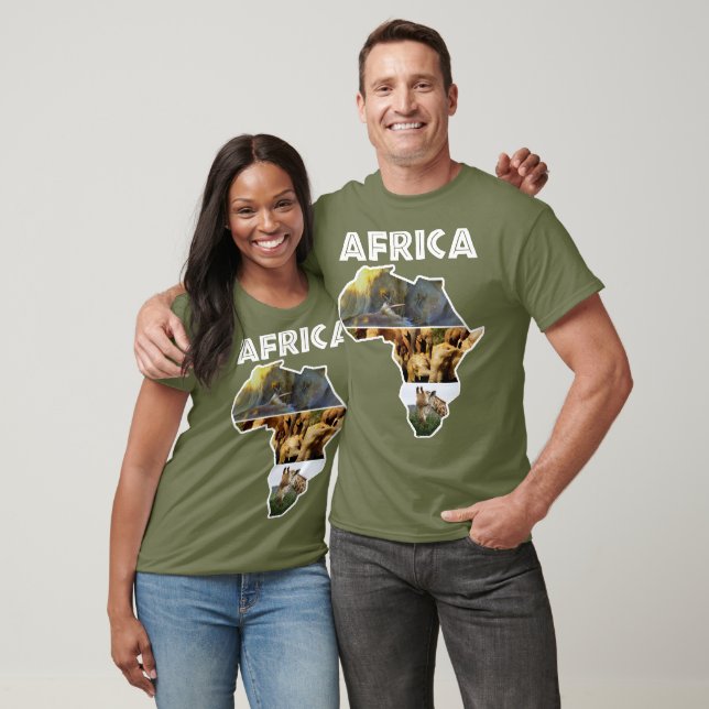 Camiseta Mapa de vida silvestre de África (Unisexo)