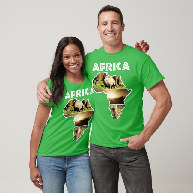 Camiseta Mapa de vida silvestre de África (Unisexo)