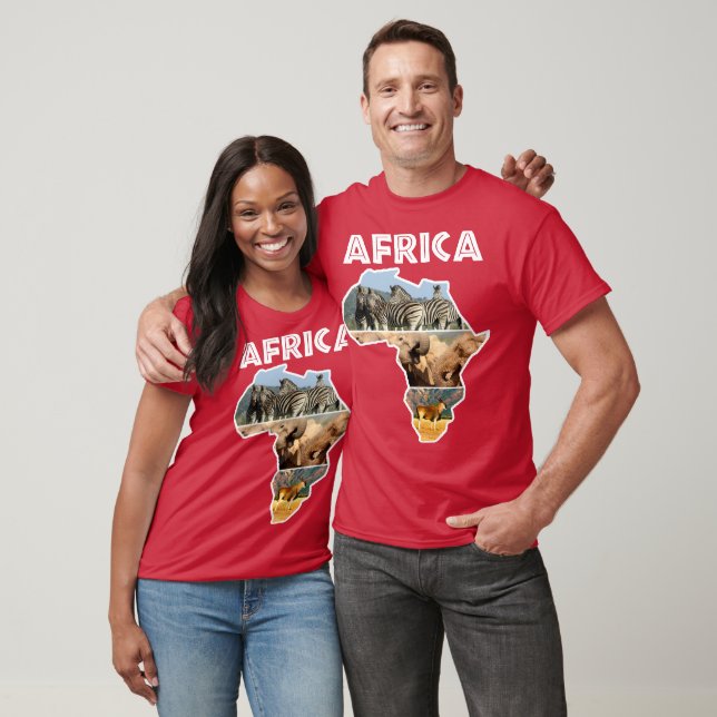 Camiseta Mapa de vida silvestre de África (Unisexo)