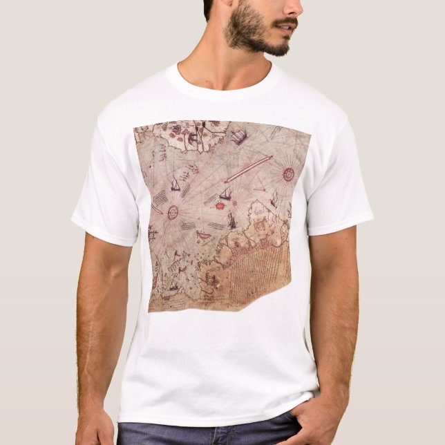 Camiseta Mapa de Viejo Mundo de Piri Reis (Anverso)