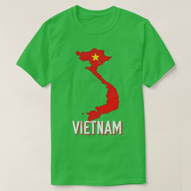 Camiseta Mapa de Vietnam Bandera de Vietnam (Diseño del anverso)