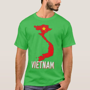 Camiseta Mapa de Vietnam Bandera de Vietnam