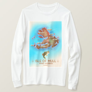 Camiseta Mapa de Vintage de Escocia en la Isla de Mull Inne