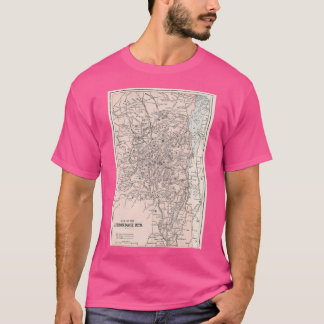 Camiseta Mapa De Vintage De Las Montañas Adirondack (1901) 