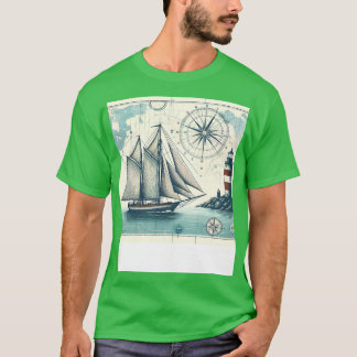 Camiseta Mapa de Vintage Nautical