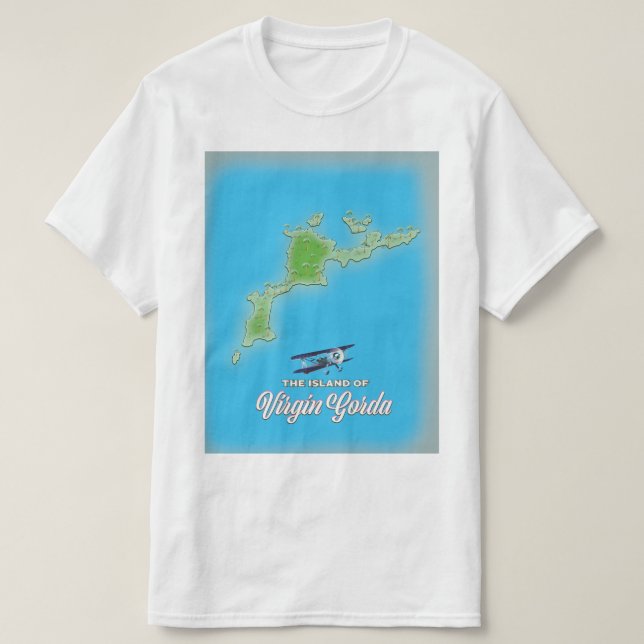 Camiseta Mapa de Virgin Gorda (Diseño del anverso)