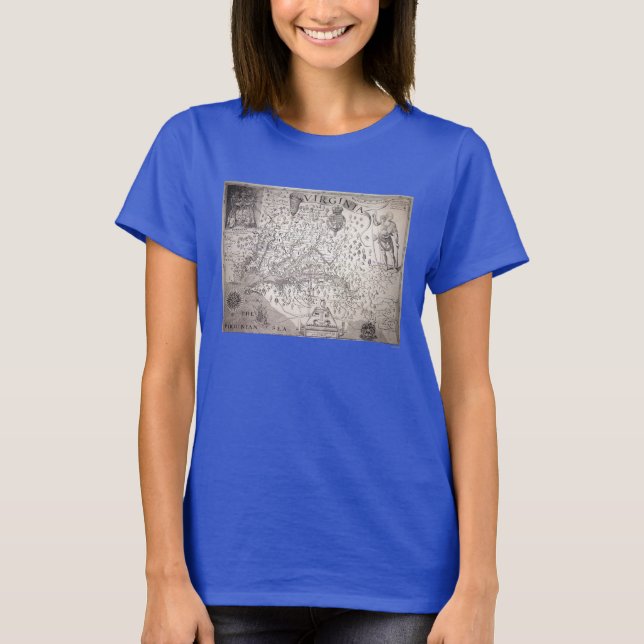 Camiseta Mapa de Virginia, 1612 (Anverso)