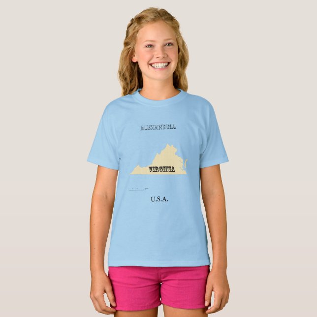 Camiseta - Mapa de Virginia con ciudad (Anverso completo)