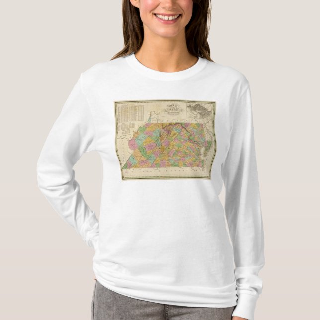 Camiseta Mapa de Virginia y de Maryland (Anverso)