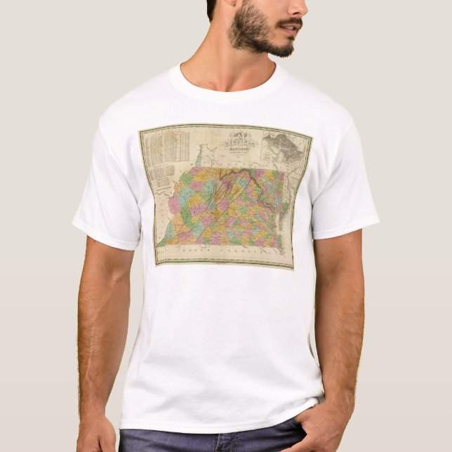 Camiseta Mapa de Virginia y de Maryland (Anverso)