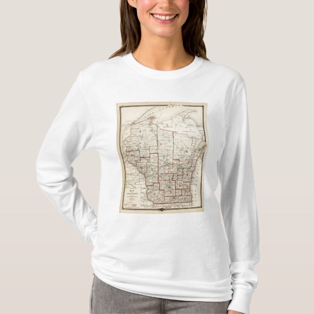 Camiseta Mapa de Wisconsin (Anverso)