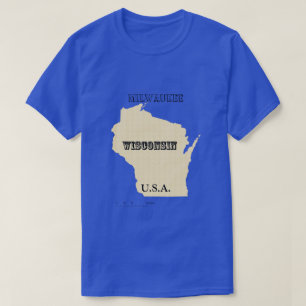 Camiseta - Mapa de Wisconsin con ciudad