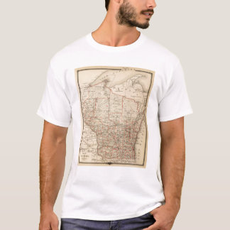 Camiseta Mapa de Wisconsin que muestra distritos