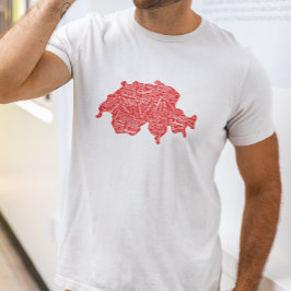 Camiseta Mapa de Word de Suiza