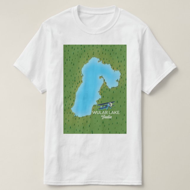 Camiseta Mapa de Wular Lake India (Diseño del anverso)