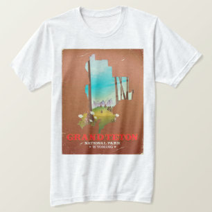 Camiseta Mapa de Wyoming del Parque Nacional del Gran Tetón