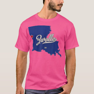 Camiseta Mapa de Zwolle Louisiana LA