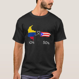 Camiseta Mapa del amor de la bandera mitad colombiana mitad