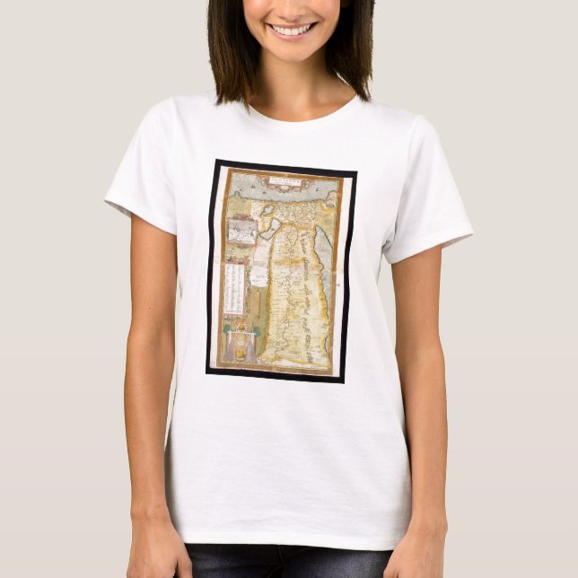 Camiseta Mapa del antiguo Egipto, 1584 (Anverso)