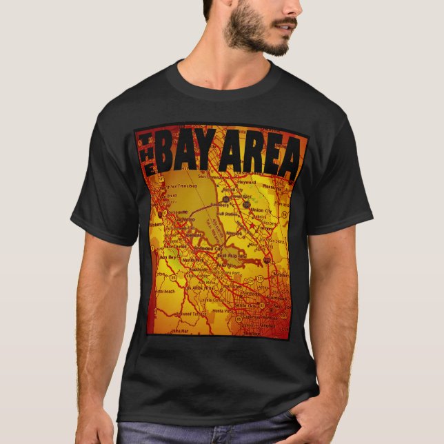 Camiseta Mapa del área de la bahía (Anverso)
