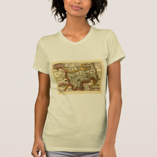 Camiseta Mapa del Atlas Antiguo del Condado de Sexo Medio d
