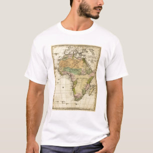 Camiseta Mapa del atlas coloreado de la mano de África