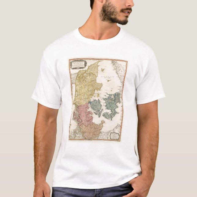 Camiseta Mapa del atlas de Dinamarca (Anverso)