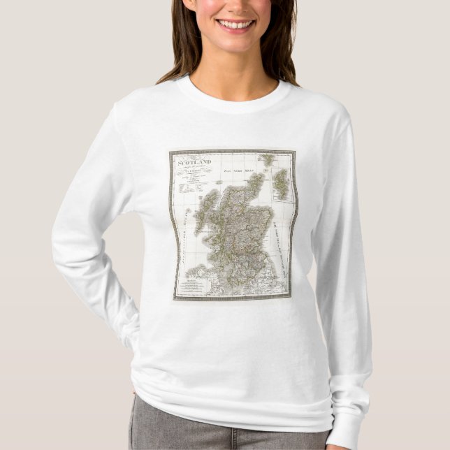 Camiseta Mapa del atlas de Escocia (Anverso)