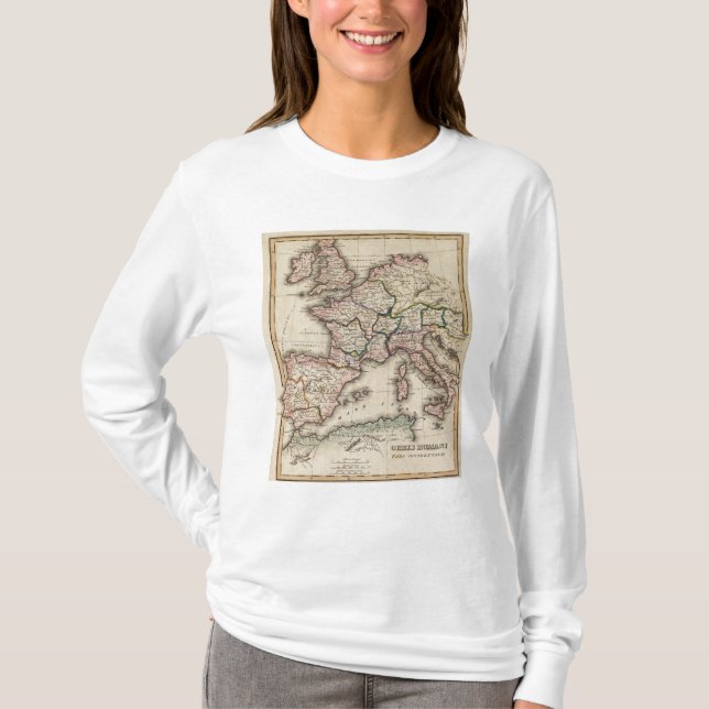 Camiseta Mapa del atlas de Europa (Anverso)