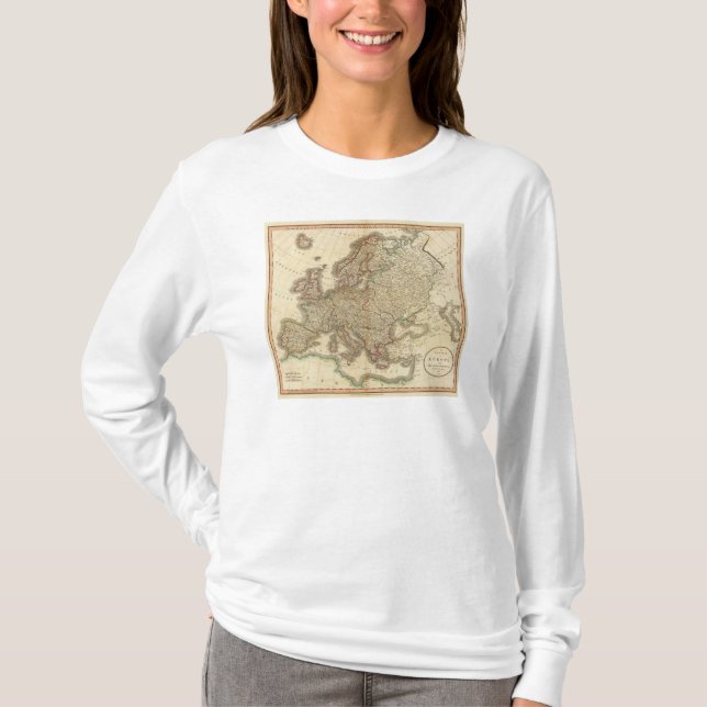 Camiseta Mapa del atlas de Europa (Anverso)