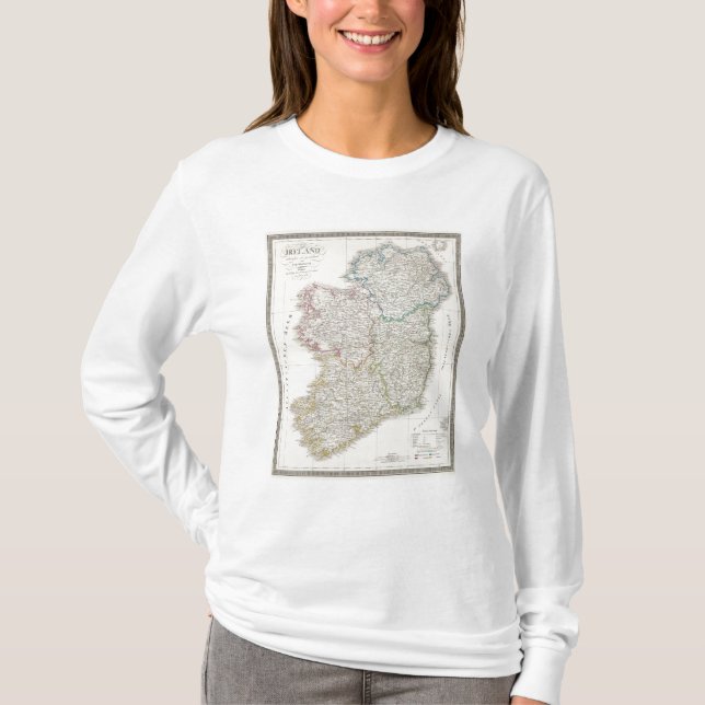 Camiseta Mapa del atlas de Irlanda (Anverso)