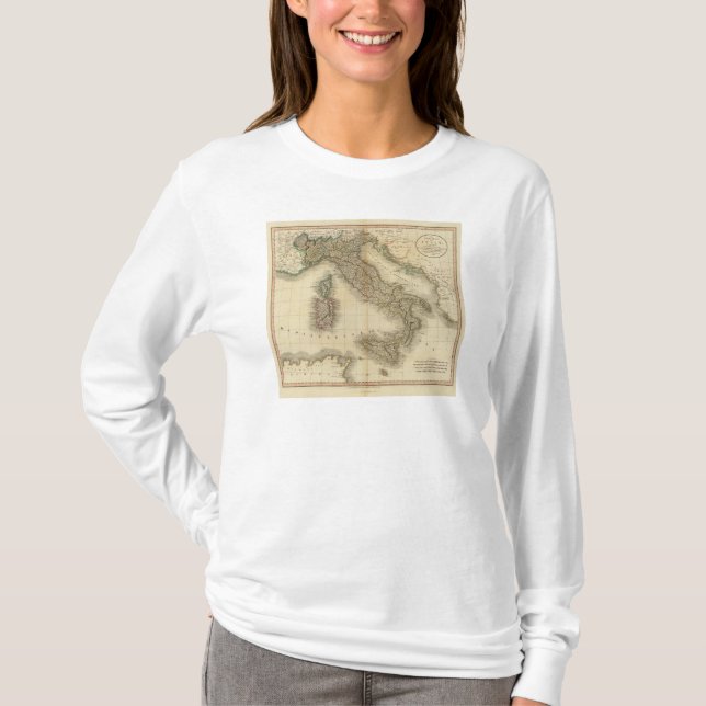 Camiseta Mapa del atlas de Italia (Anverso)