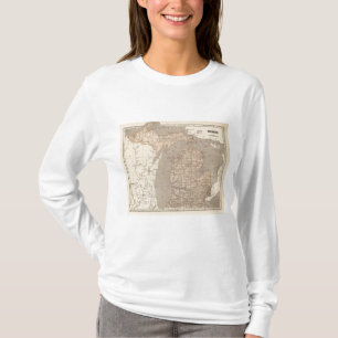 Camiseta Mapa del atlas de Michigan