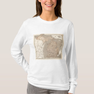Camiseta Mapa del atlas de Michigan