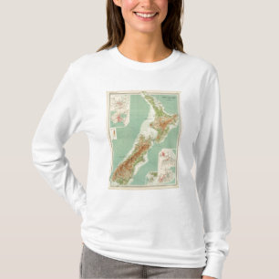 Camiseta Mapa del atlas de Nueva Zelanda