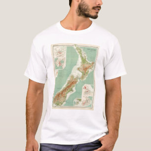 Camiseta Mapa del atlas de Nueva Zelanda