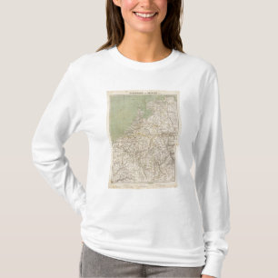 Camiseta Mapa del atlas de Países Bajos y de Bélgica