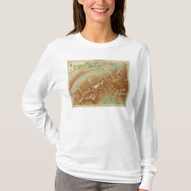 Camiseta Mapa del atlas de Suiza (Anverso)