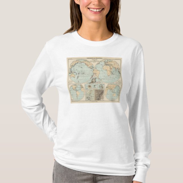 Camiseta Mapa del atlas del DES Erdinnern de Thatigkeit (Anverso)