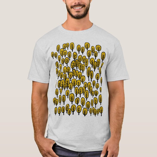 Camiseta Mapa del bosque - Árboles ámbar de otoño (Anverso)