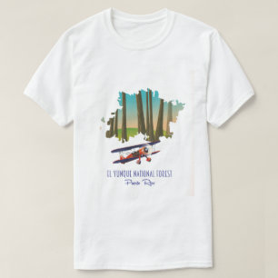 Camiseta mapa del bosque nacional el yunque puerto rico