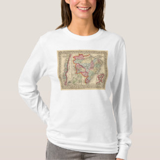 Camiseta Mapa del Brasil, Bolivia, Paraguay, Uruguay de