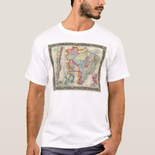 Camiseta Mapa del Brasil, de Bolivia, de Paraguay, y de
