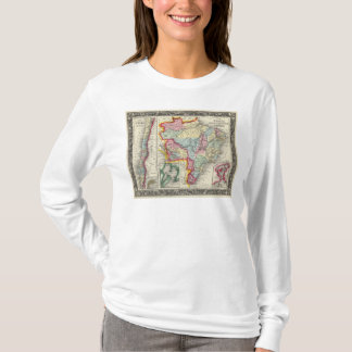 Camiseta Mapa del Brasil, de Bolivia, de Paraguay, y de