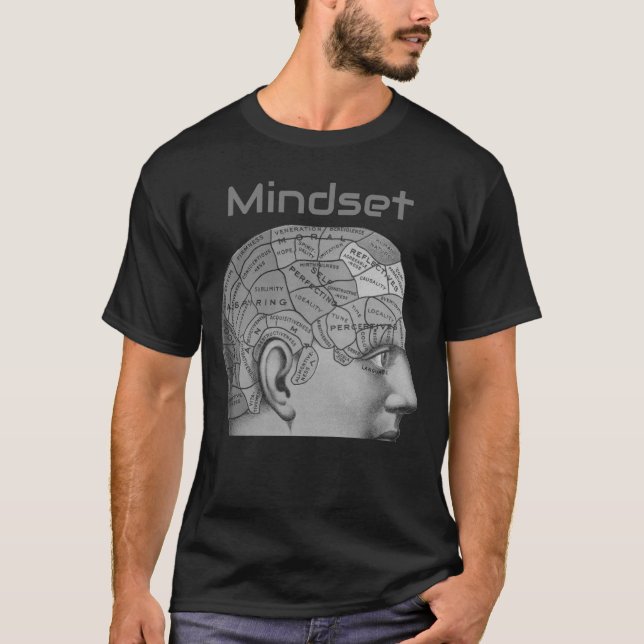Camiseta Mapa del cerebro de la mentalidad de la cabeza de  (Anverso)