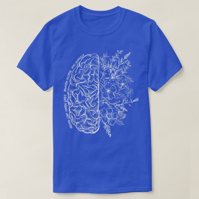 Camiseta Mapa Del Cerebro Floral Ciencia Y Neurociencia Neu (Diseño del anverso)