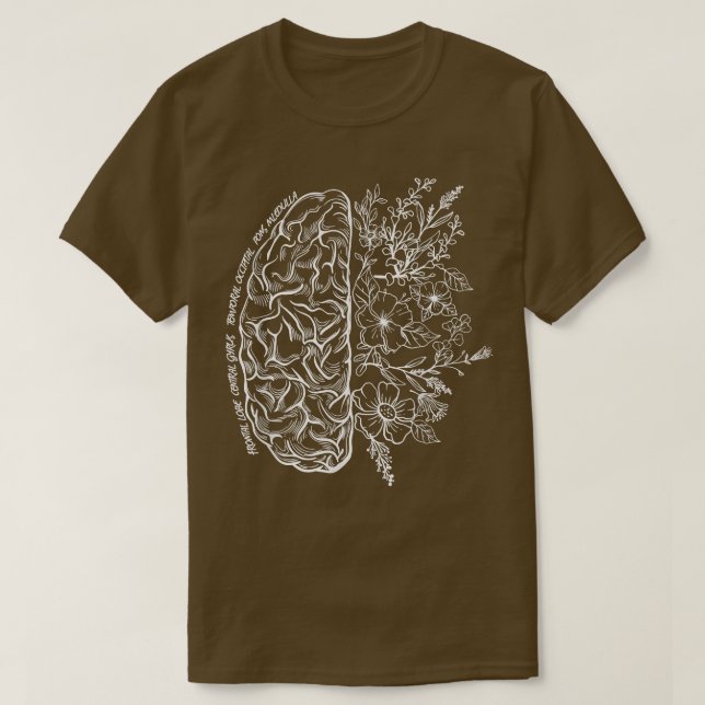 Camiseta Mapa Del Cerebro Floral Ciencia Y Neurociencia Neu (Diseño del anverso)