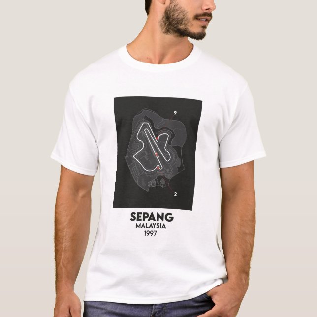 Camiseta Mapa del circuito de Sepang de MotoGP de Malasia (Anverso)