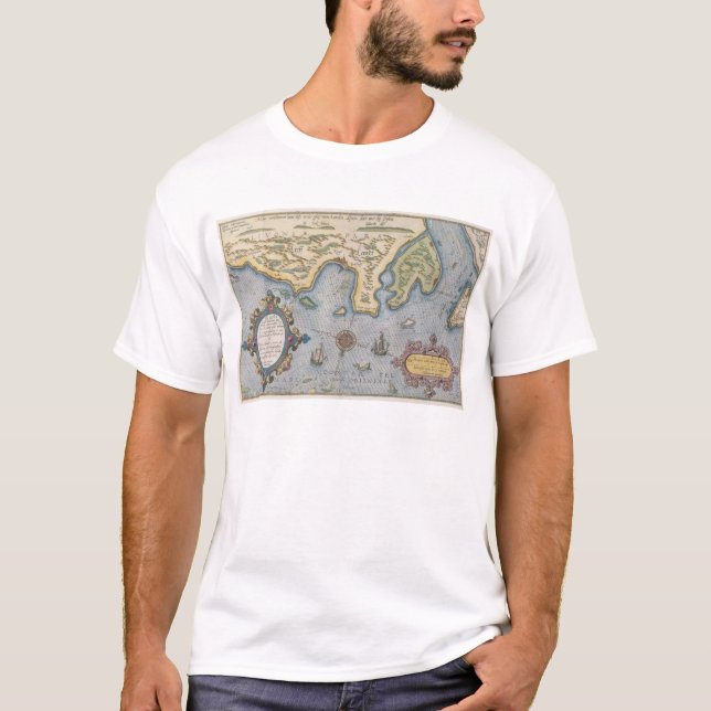 Camiseta Mapa del comercio del holandés del mar Báltico (Anverso)